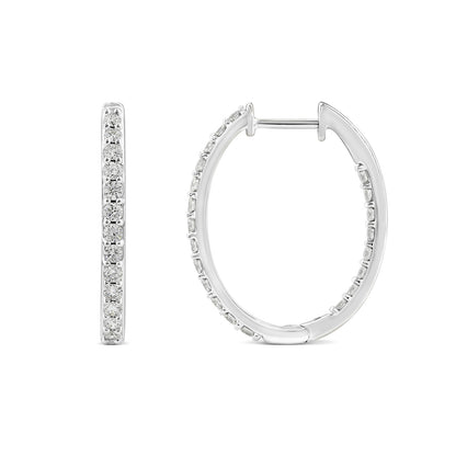 1.00ct Lab Grown Diamond Hoop Earrings in 9K White Gold