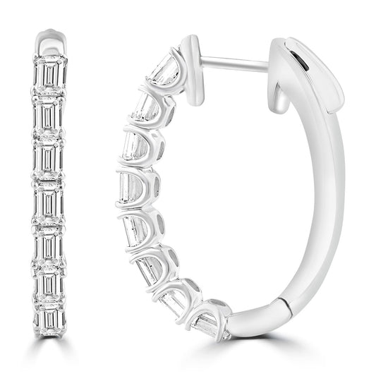 2.45ct Lab Grown Diamond Hoop Earrings in 18K White Gold