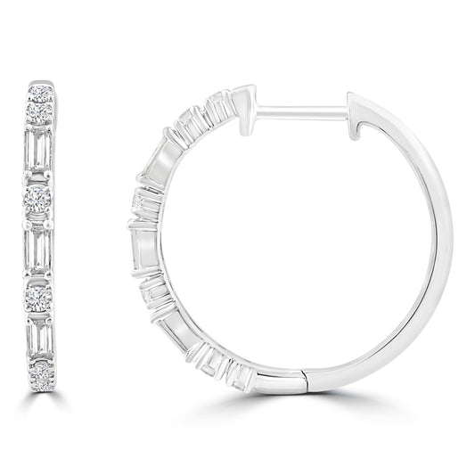 0.50ct Lab Grown Diamond Hoop Earrings in 18K White Gold
