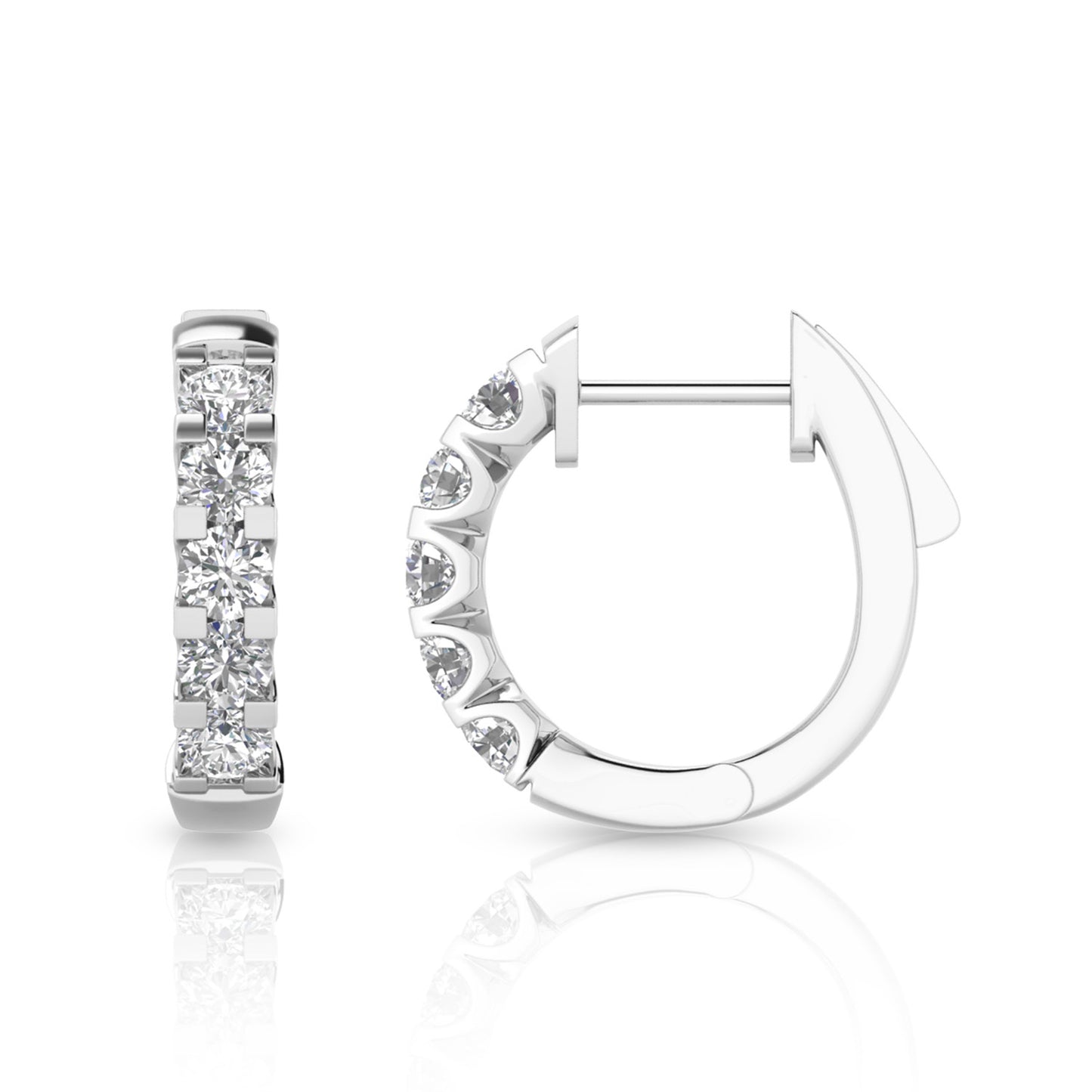 1.00ct Lab Grown Diamond Hoop Earrings in 9K White Gold