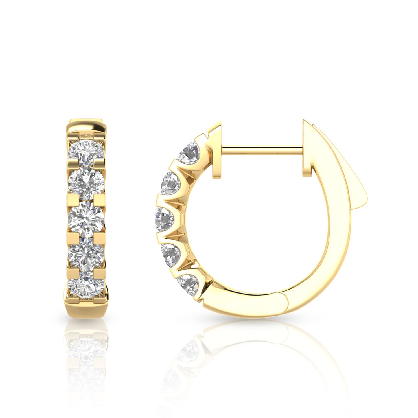 1.00ct Lab Grown Diamond Hoop Earrings in 9K Yellow Gold