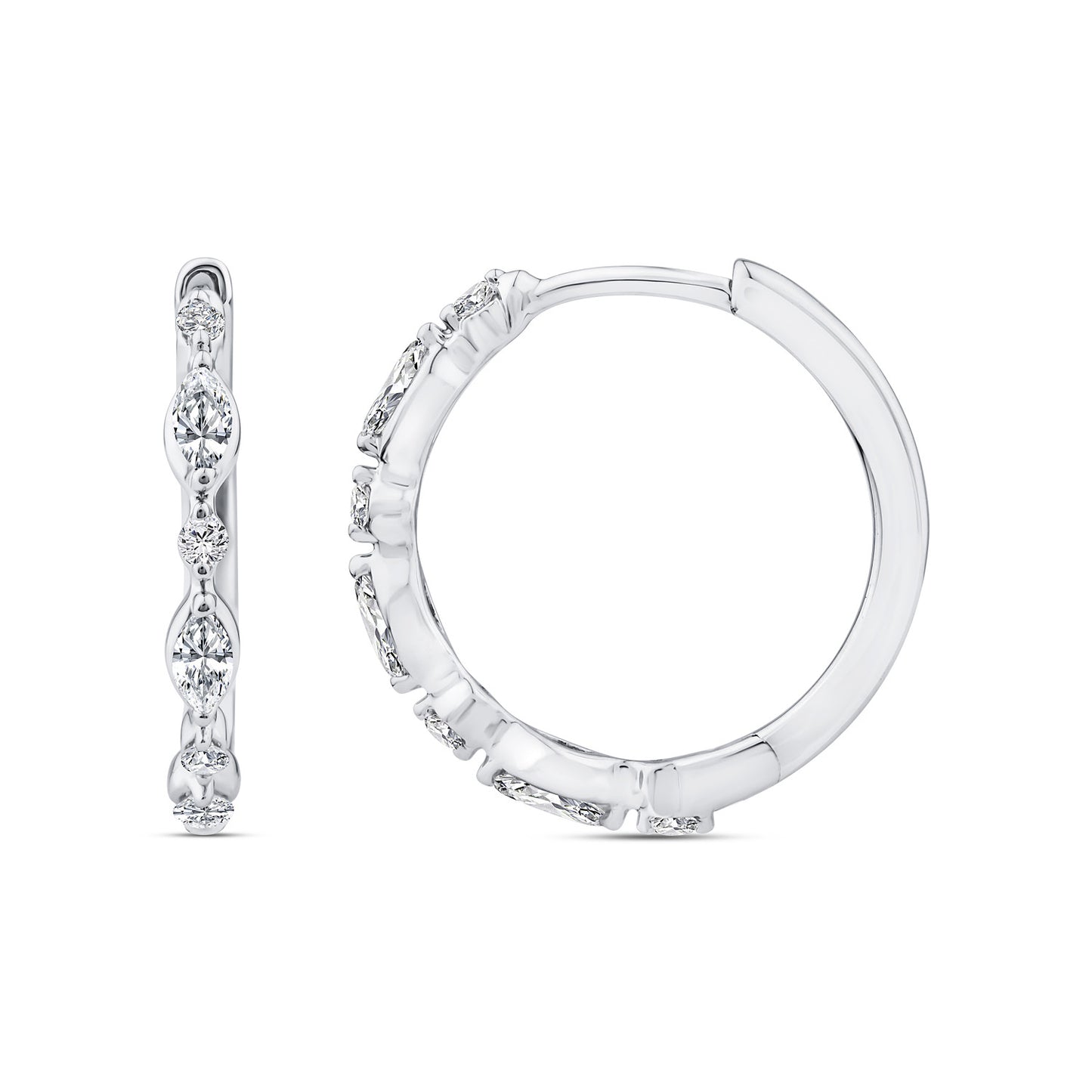 0.33ct Lab Grown Diamond Hoop Earrings in 9K White Gold