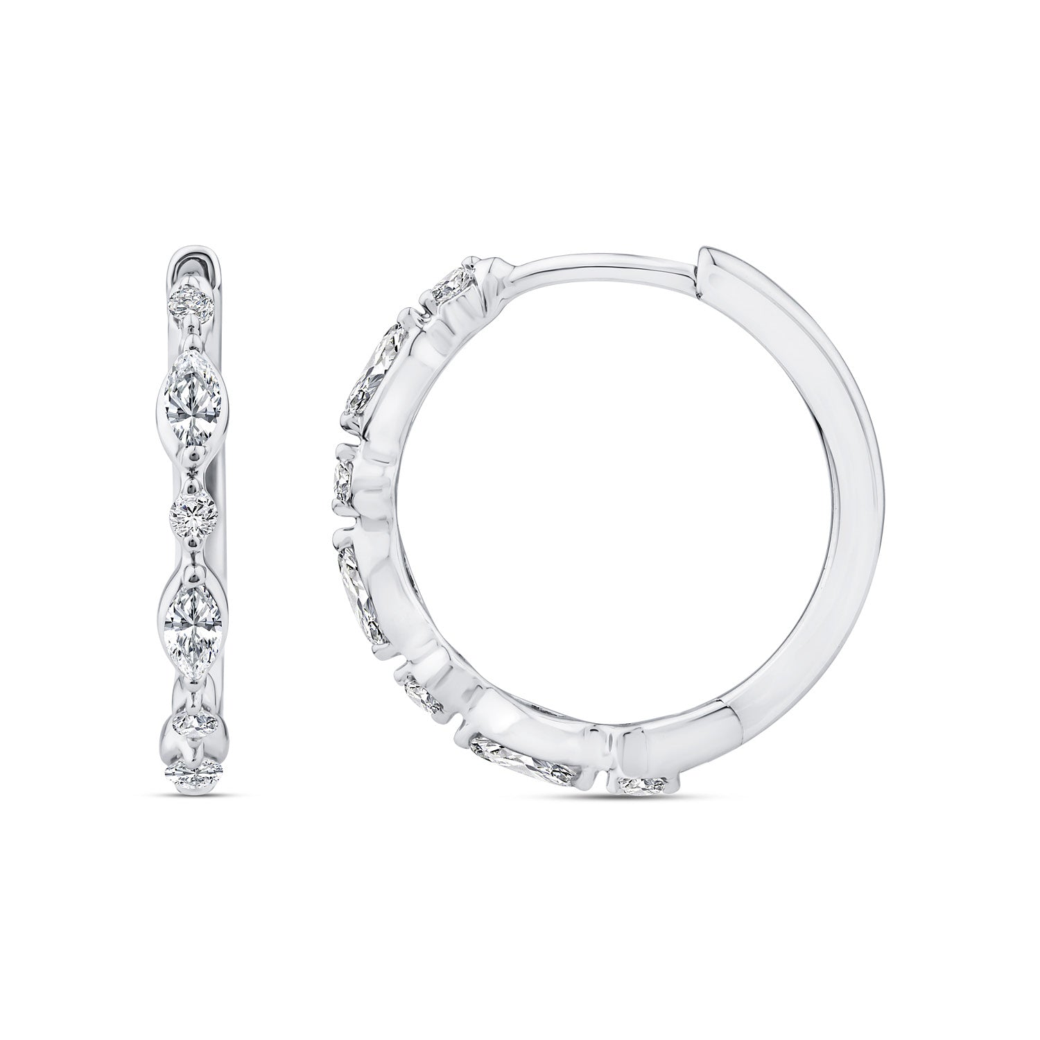 0.33ct Lab Grown Diamond Hoop Earrings in 9K White Gold