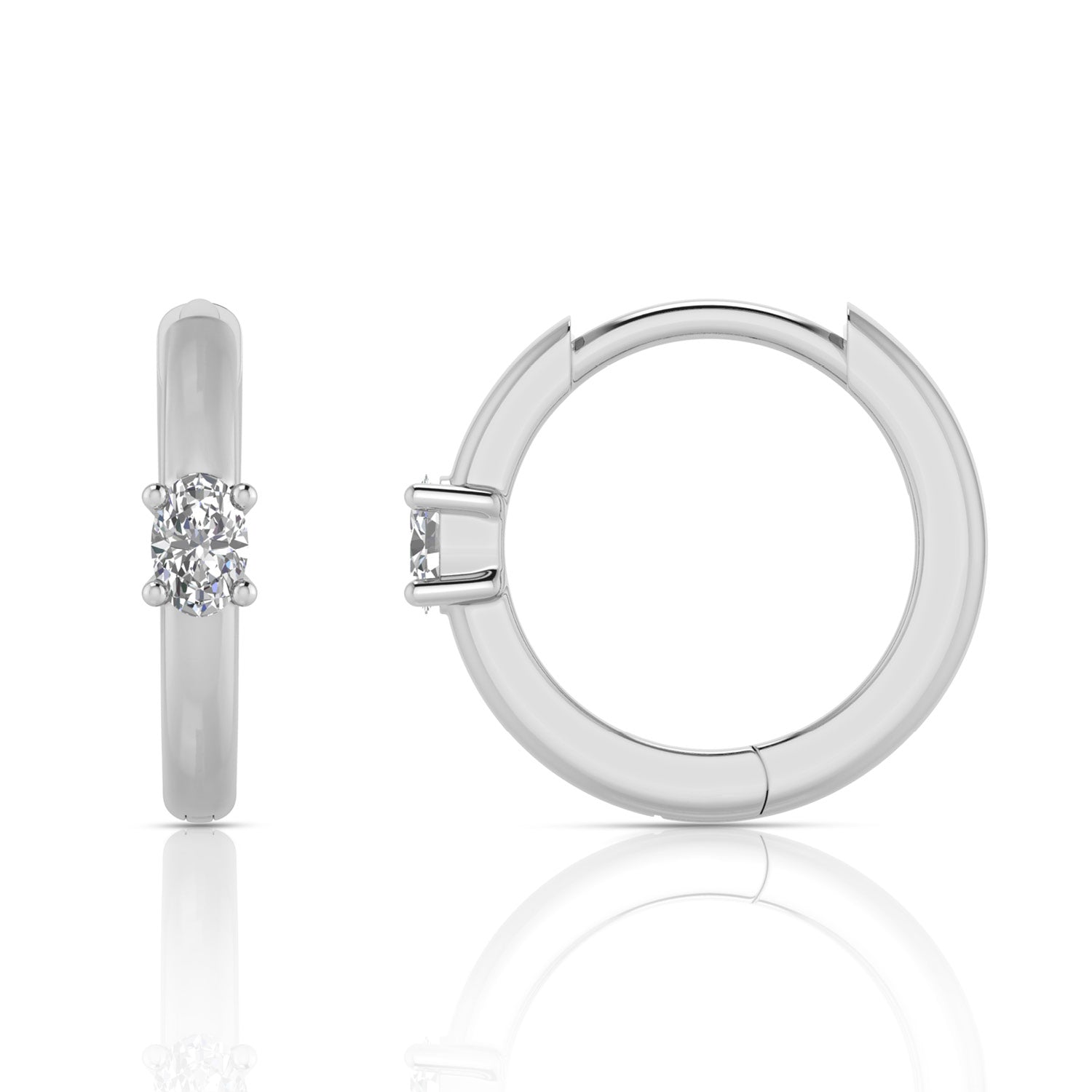 0.12ct Lab Grown Diamond Huggie Earrings in 9K White Gold