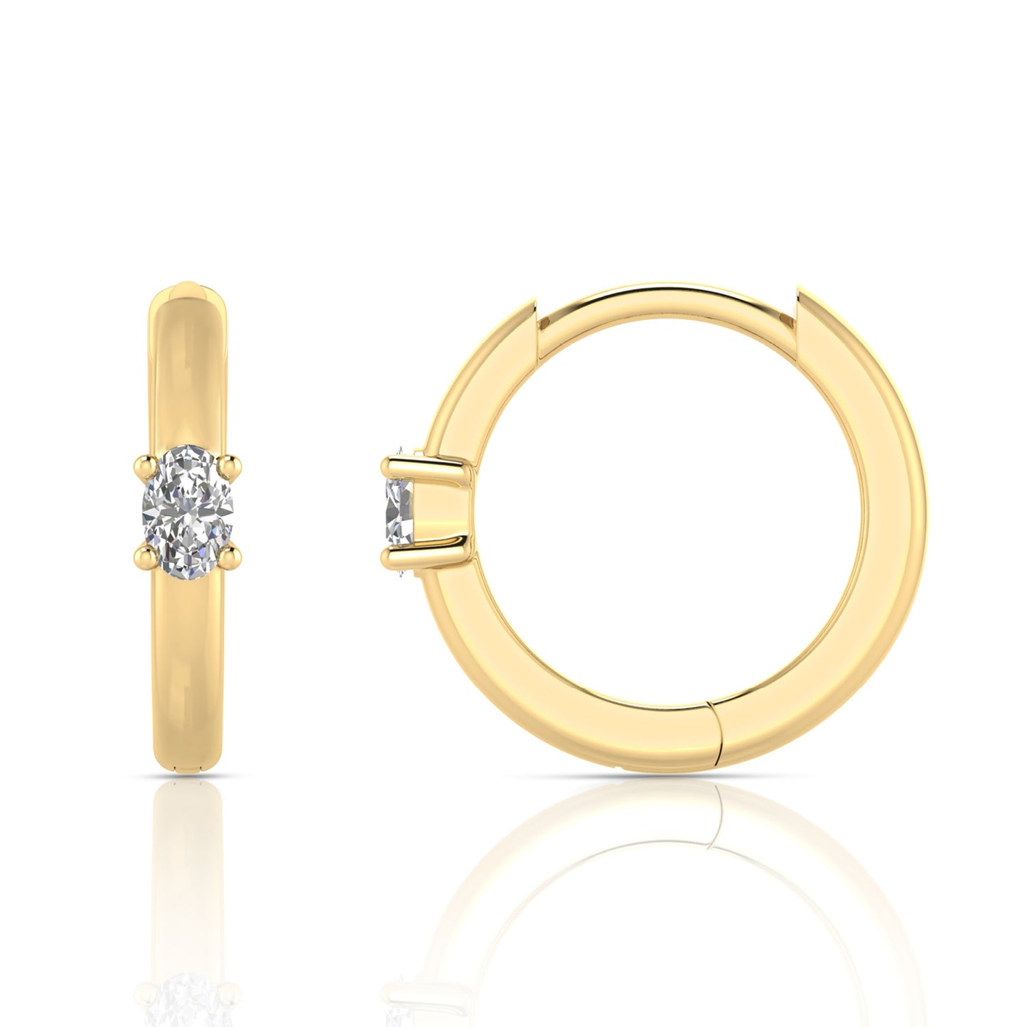 0.12ct Lab Grown Diamond Huggie Earrings in 9K Yellow Gold