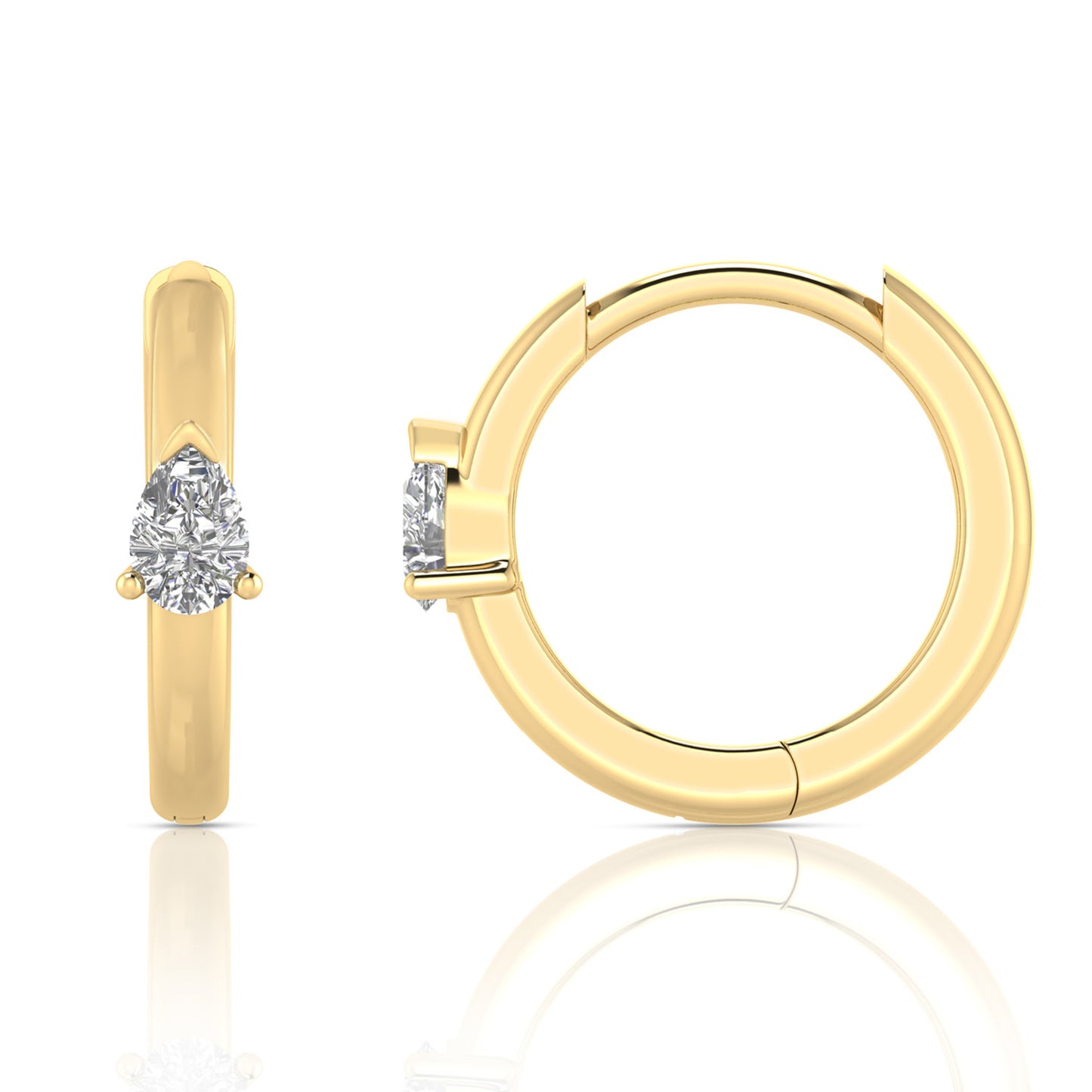 0.12ct Lab Grown Diamond Huggie Earrings in 9K Yellow Gold