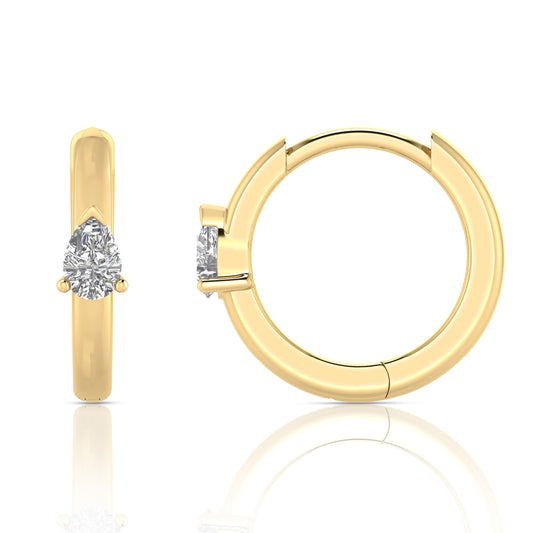 0.12ct Lab Grown Diamond Huggie Earrings in 9K Yellow Gold