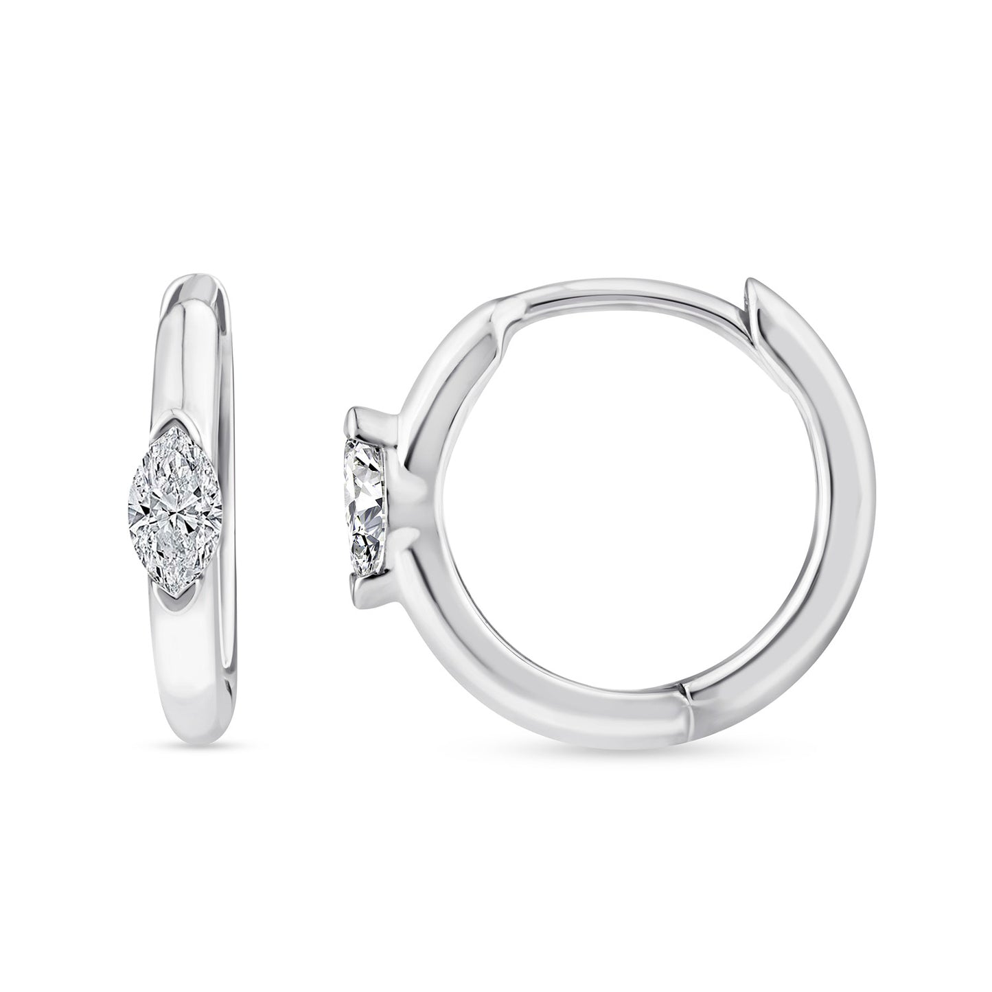 0.12ct Lab Grown Diamond Huggie Earrings in 9K White Gold