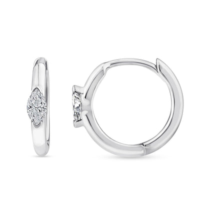 0.12ct Lab Grown Diamond Huggie Earrings in 9K White Gold
