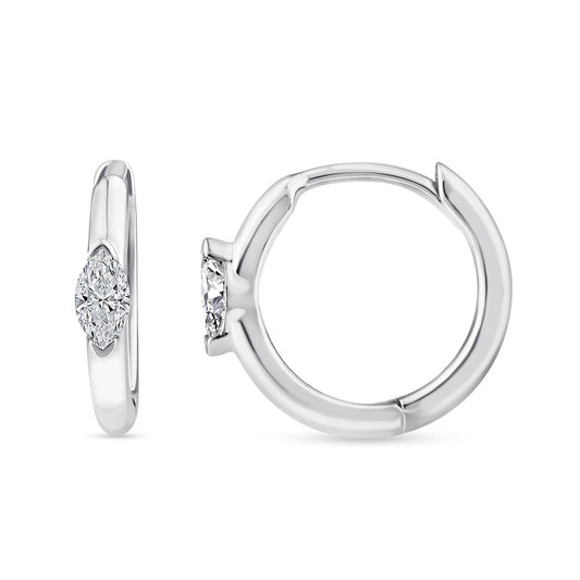 0.12ct Lab Grown Diamond Huggie Earrings in 9K White Gold