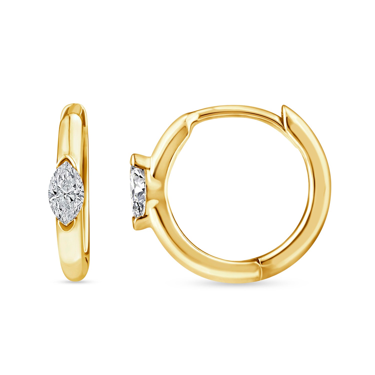 0.12ct Lab Grown Diamond Huggie Earrings in 9K Yellow Gold