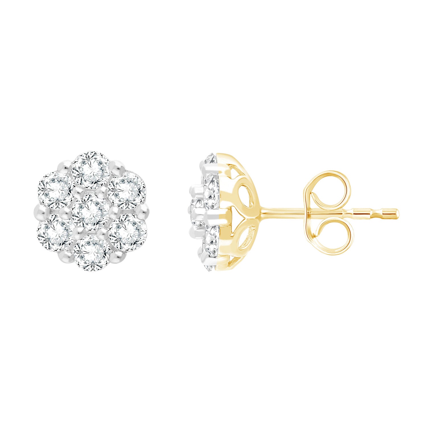 1.00ct Lab Grown Diamond Stud Earrings in 9K Yellow Gold