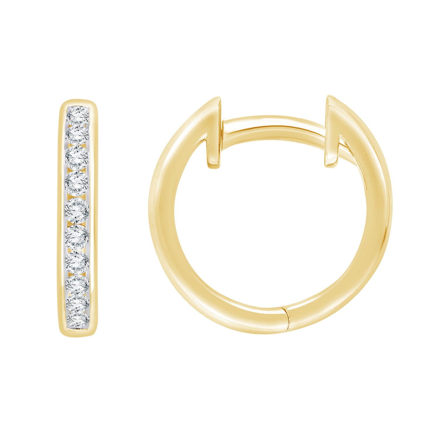 0.25ct Lab Grown Diamond Huggie Earrings in 9K Yellow Gold