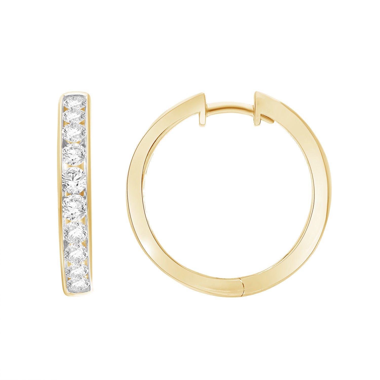 1.50ct Lab Grown Diamond Huggie Earrings in 9K Yellow Gold