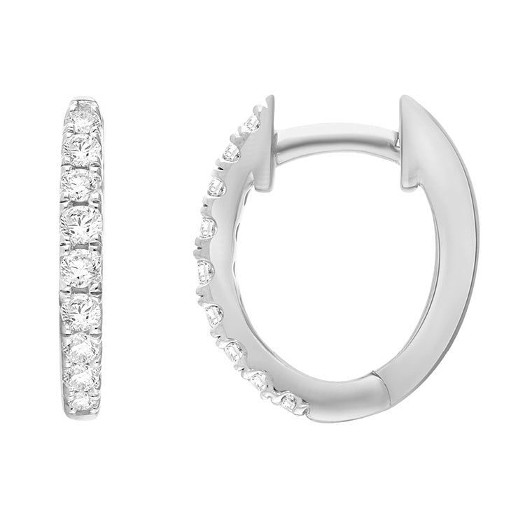 0.25ct Lab Grown Diamond Hoop Earrings in 9K White Gold