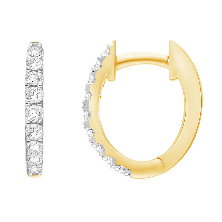 0.25ct Lab Grown Diamond Hoop Earrings in 9K Yellow Gold