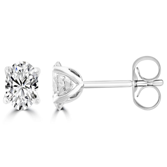 1.00ct Lab Grown Diamond Ear Studs in 18K White Gold