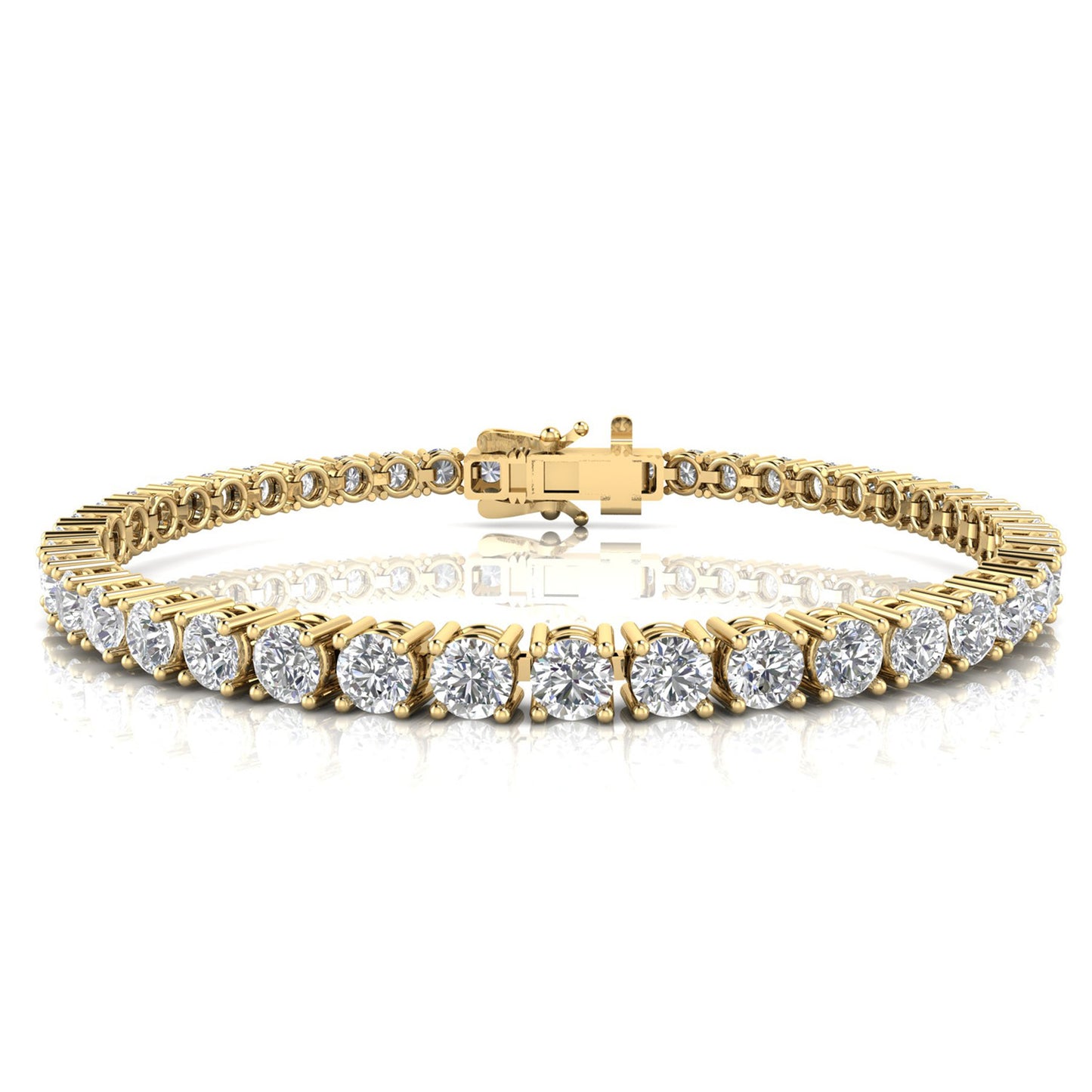 10.00ct Lab Grown Diamond Tennis Bracelet in 9K Yellow Gold