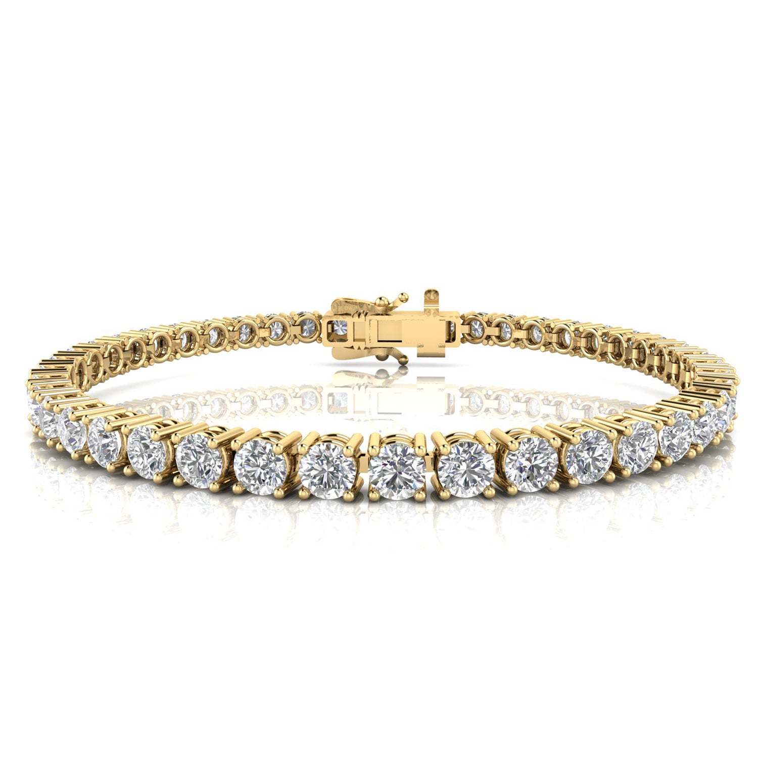 10.00ct Lab Grown Diamond Tennis Bracelet in 9K Yellow Gold