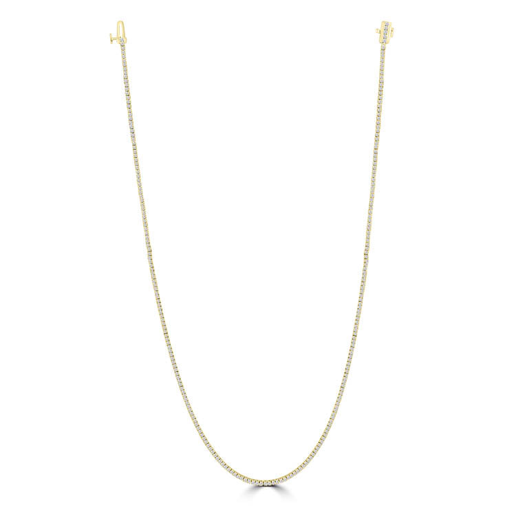 3.45ct Lab Grown Diamond Tennis Necklace in 18K Yellow Gold