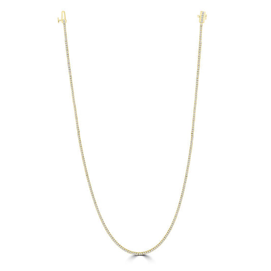 3.45ct Lab Grown Diamond Tennis Necklace in 18K Yellow Gold