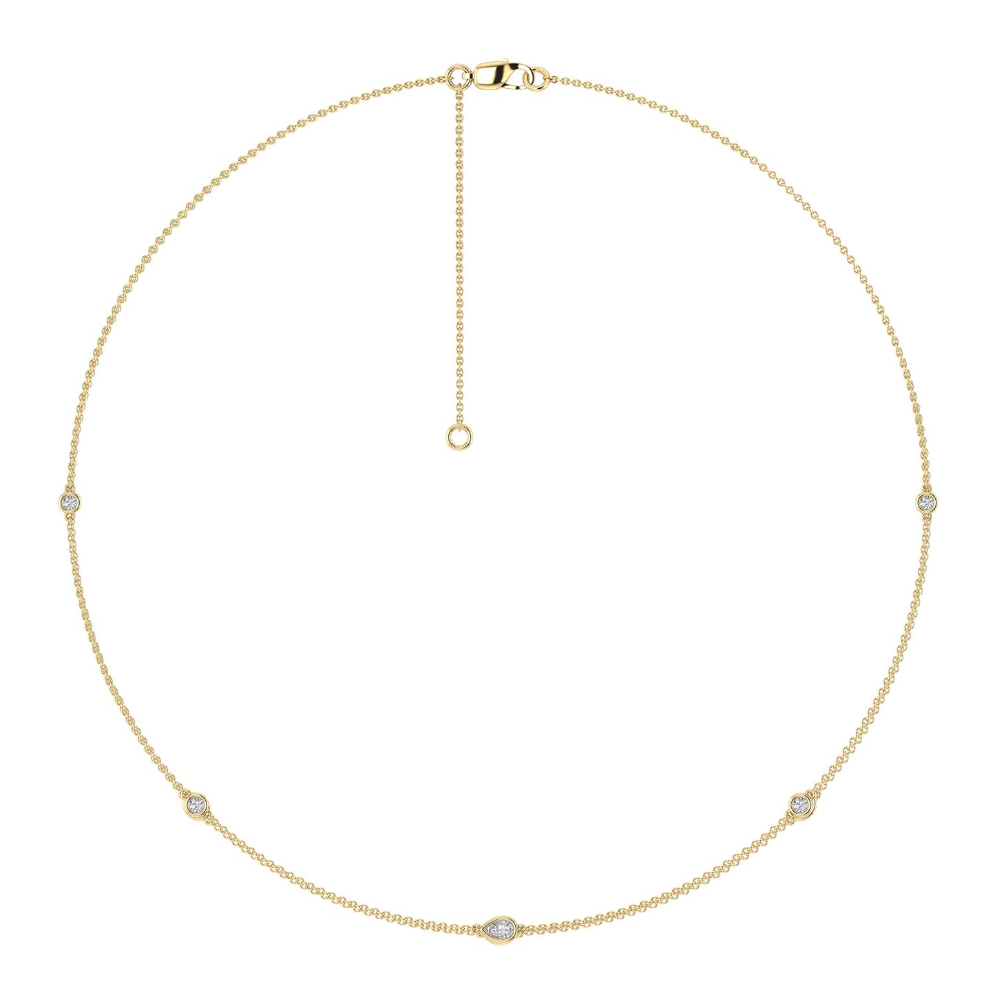 0.33ct Lab Grown Diamond Necklace in 9K Yellow Gold