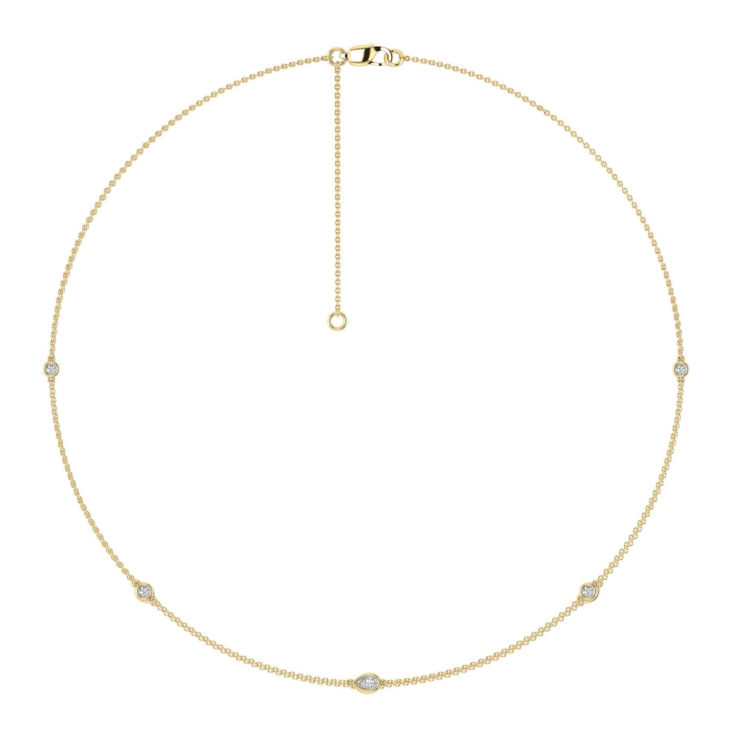 0.33ct Lab Grown Diamond Necklace in 9K Yellow Gold