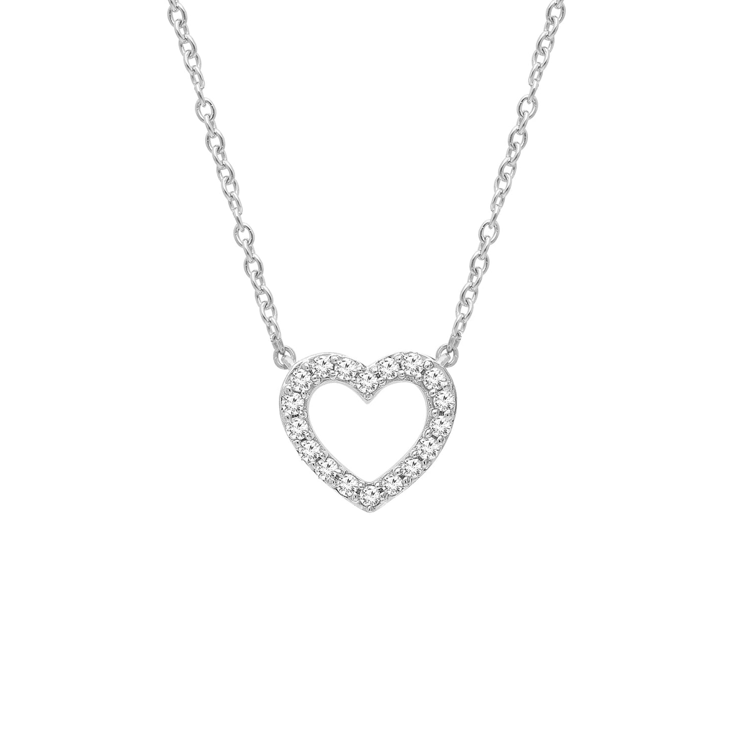 0.1ct Lab Grown Diamond Necklace in 9K White Gold