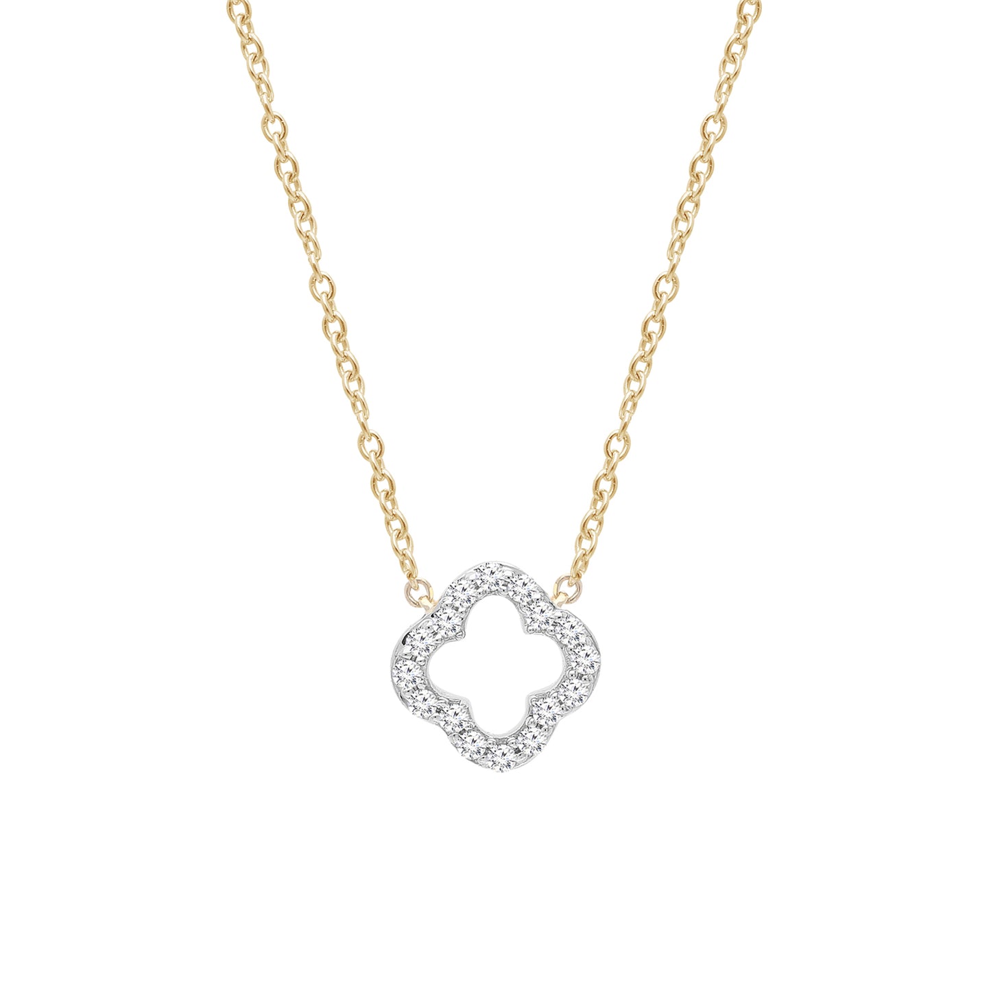 0.09ct Lab Grown Diamond Necklace in 9K Yellow Gold
