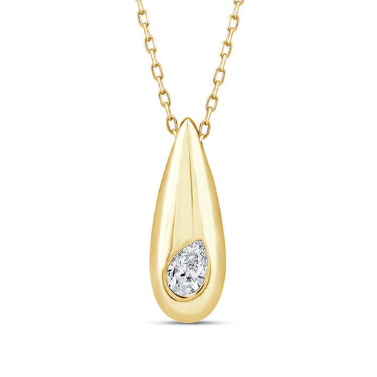0.12ct Lab Grown Diamond Necklace in 9K Yellow Gold