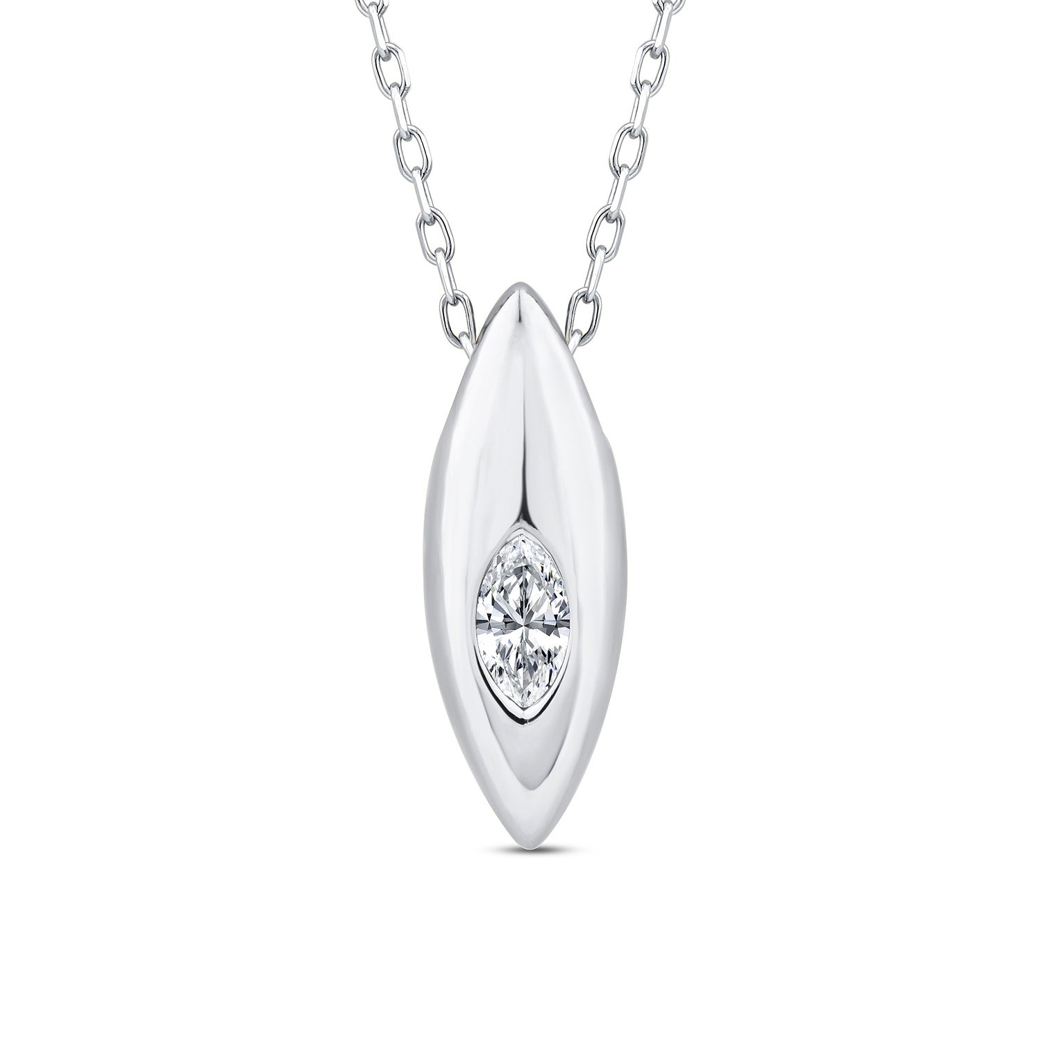 0.10ct Lab Grown Diamond Necklace in 9K White Gold