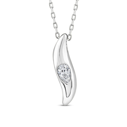 0.12ct Lab Grown Diamond Necklace in 9K White Gold