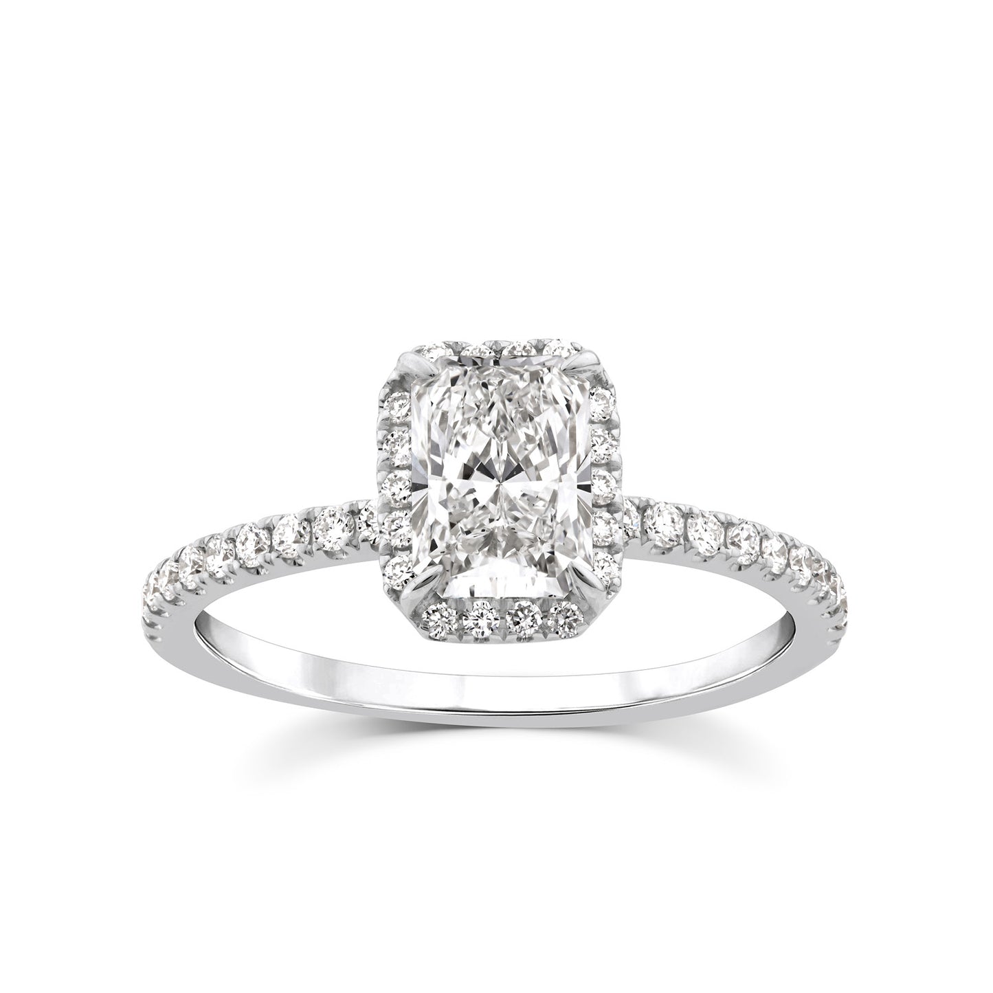 1.25ct Lab Grown Diamond Halo Ring in 9K White Gold