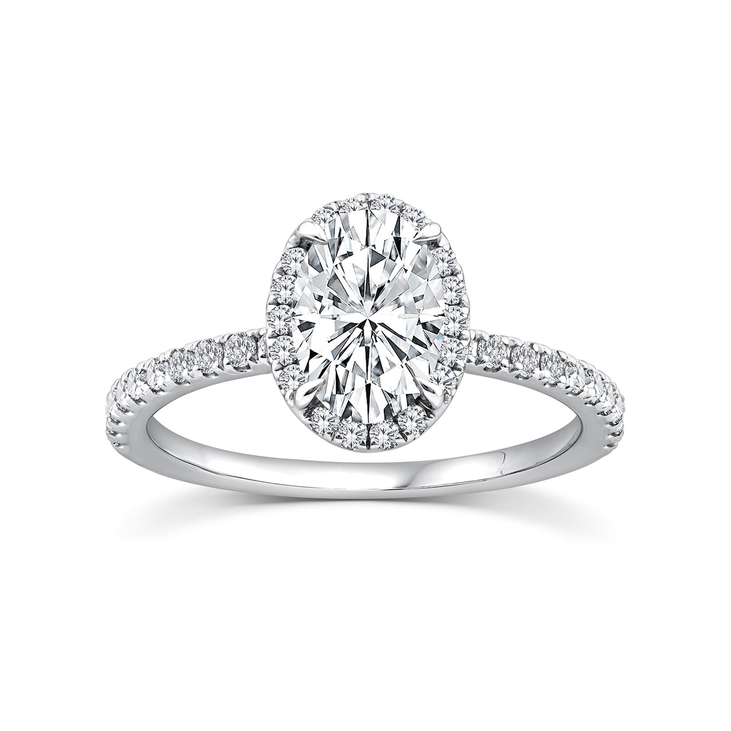 1.25ct Lab Grown Diamond Halo Ring in 9K White Gold