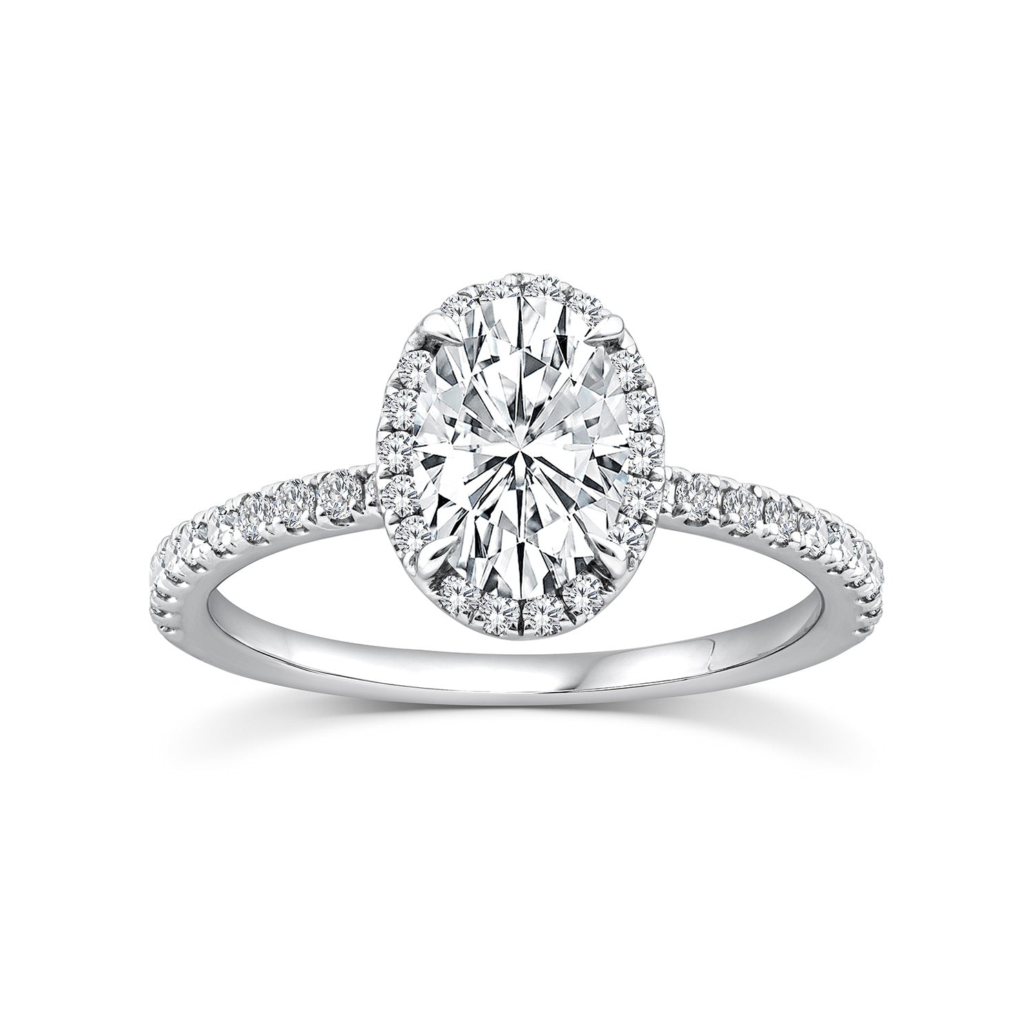 1.25ct Lab Grown Diamond Halo Ring in 9K White Gold