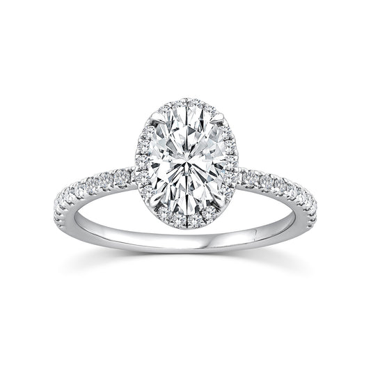 1.25ct Lab Grown Diamond Halo Ring in 9K White Gold