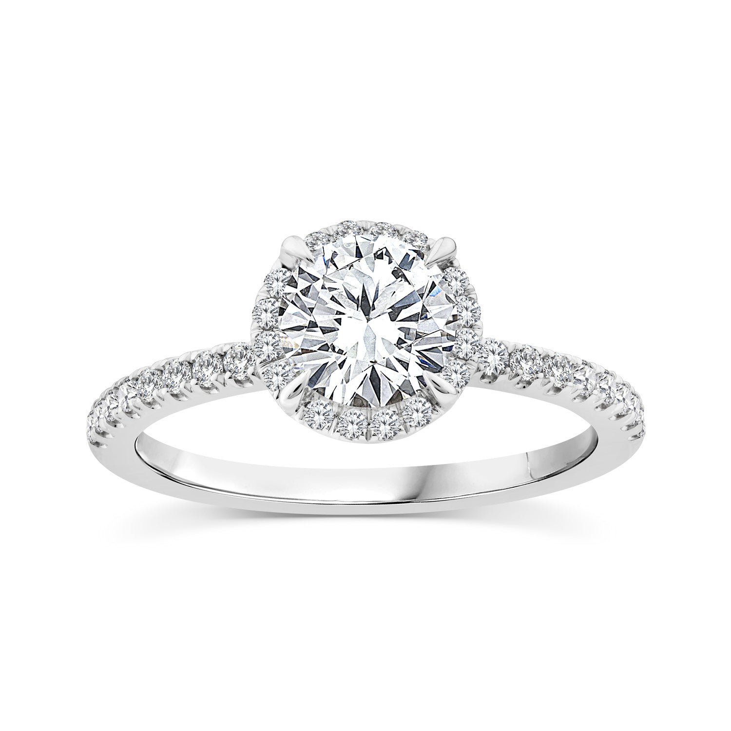1.25ct Lab Grown Diamond Halo Ring in 9K White Gold