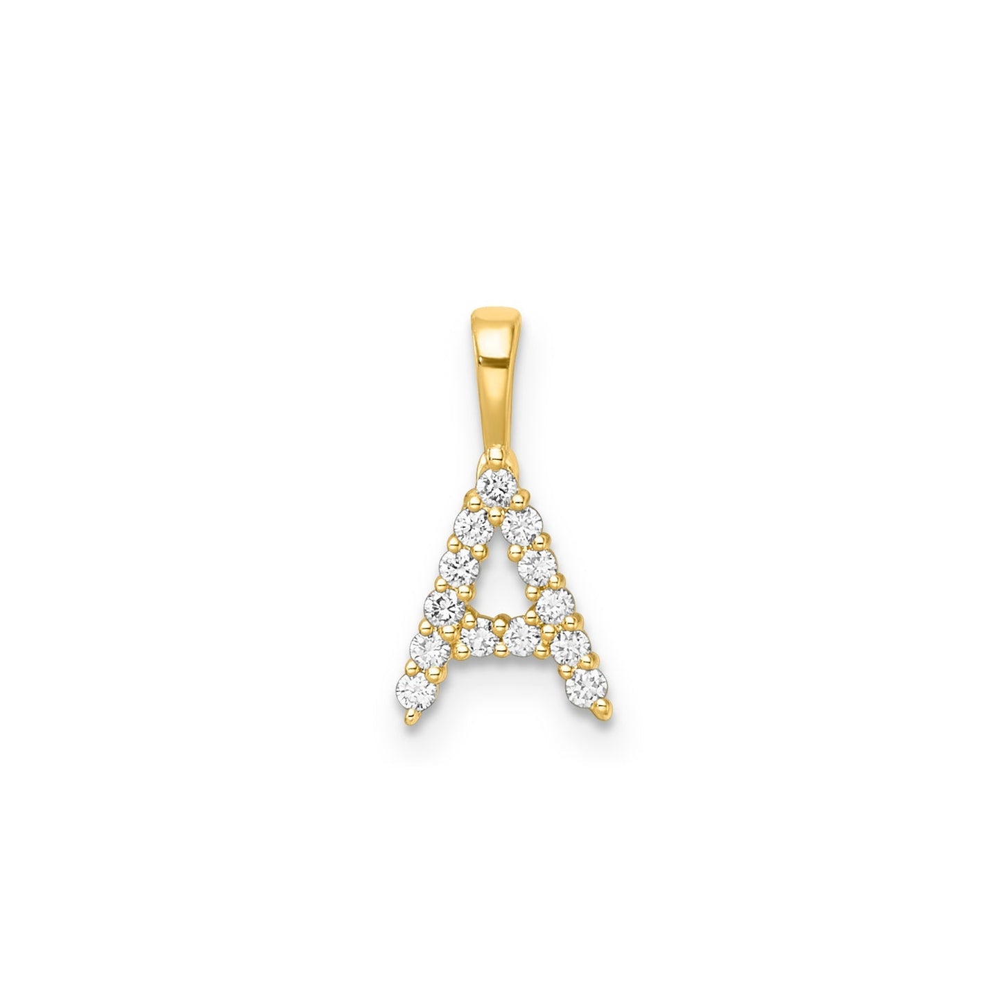 Initial Lab Grown Diamond Pendant in 9K Gold — A, 9kt YG