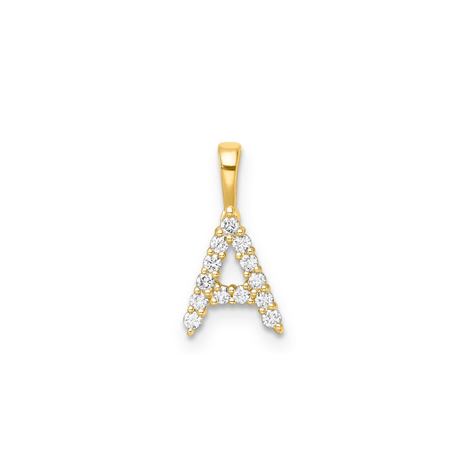 Initial Lab Grown Diamond Pendant in 9K Gold — A, 9kt YG