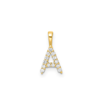 Initial Lab Grown Diamond Pendant in 9K Gold — A, 9kt YG