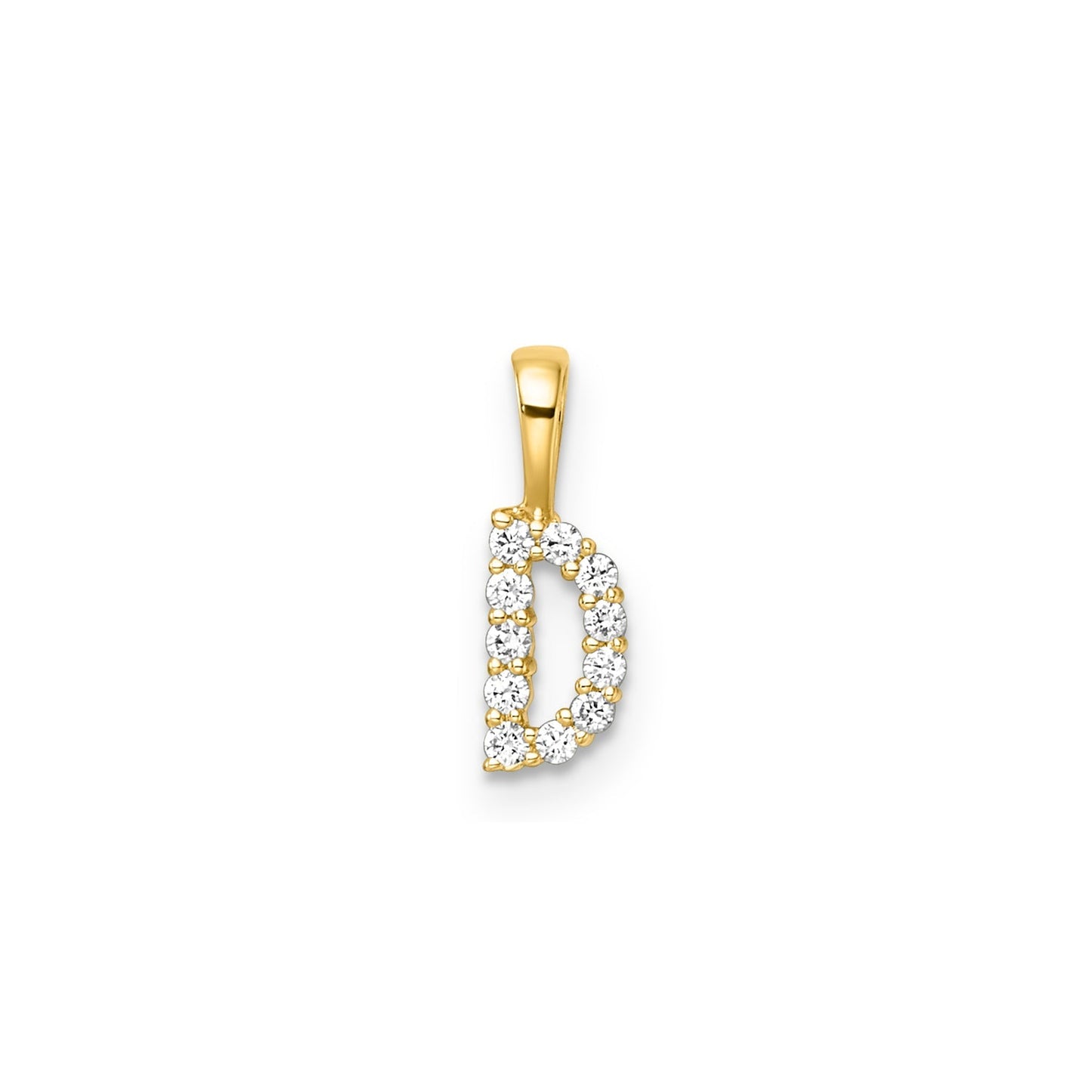 Initial Lab Grown Diamond Pendant in 9K Gold — D, 9kt YG