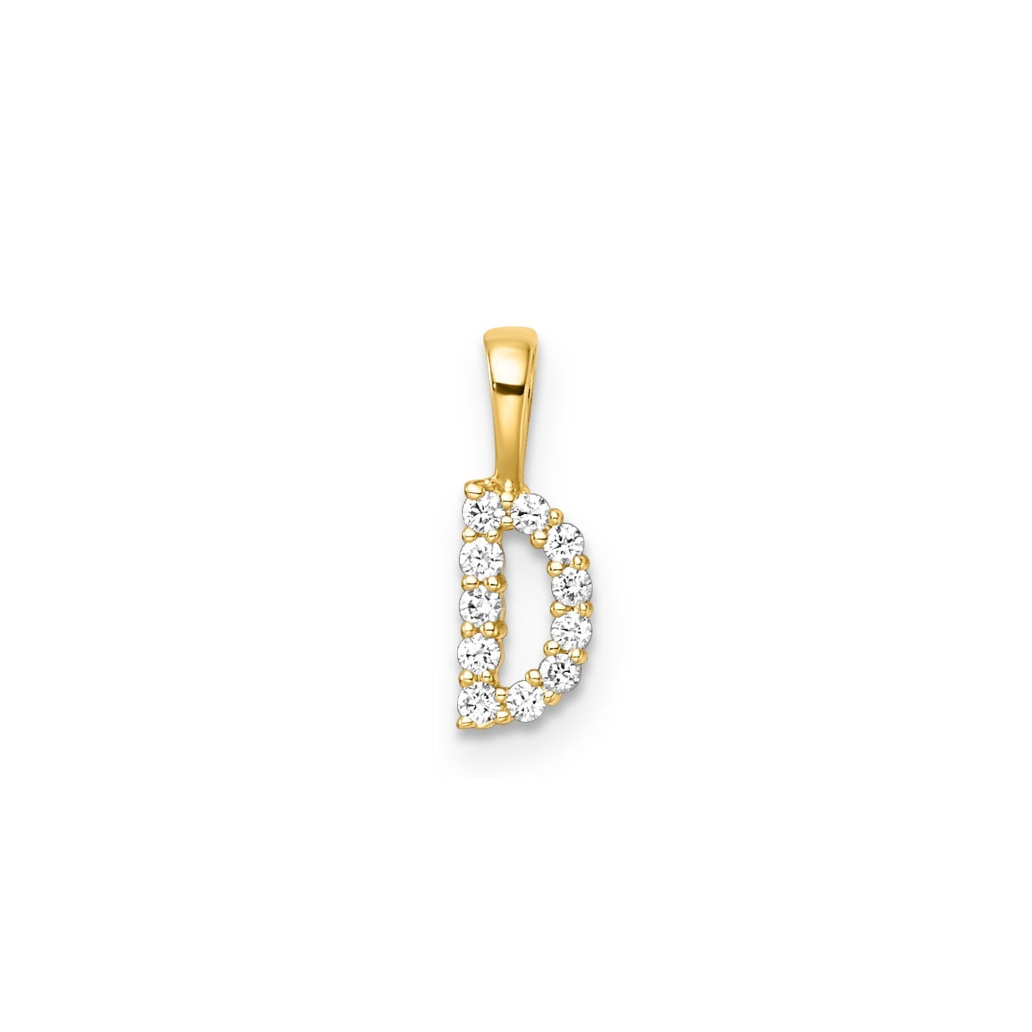 Initial Lab Grown Diamond Pendant in 9K Gold — D, 9kt YG