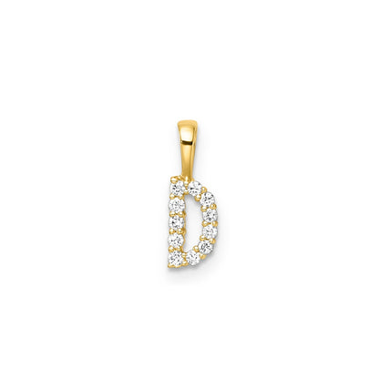 Initial Lab Grown Diamond Pendant in 9K Gold — D, 9kt YG