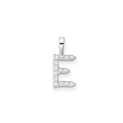 Initial Lab Grown Diamond Pendant in 9K Gold — E, 9kt WG