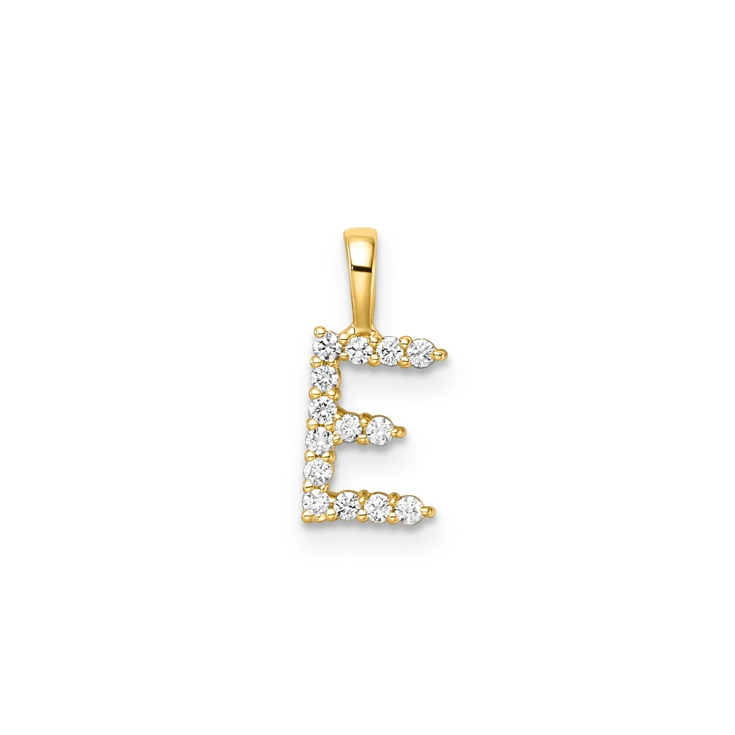 Initial Lab Grown Diamond Pendant in 9K Gold — E, 9kt YG