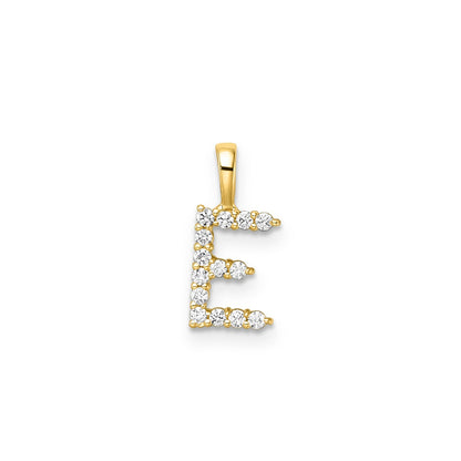 Initial Lab Grown Diamond Pendant in 9K Gold — E, 9kt YG