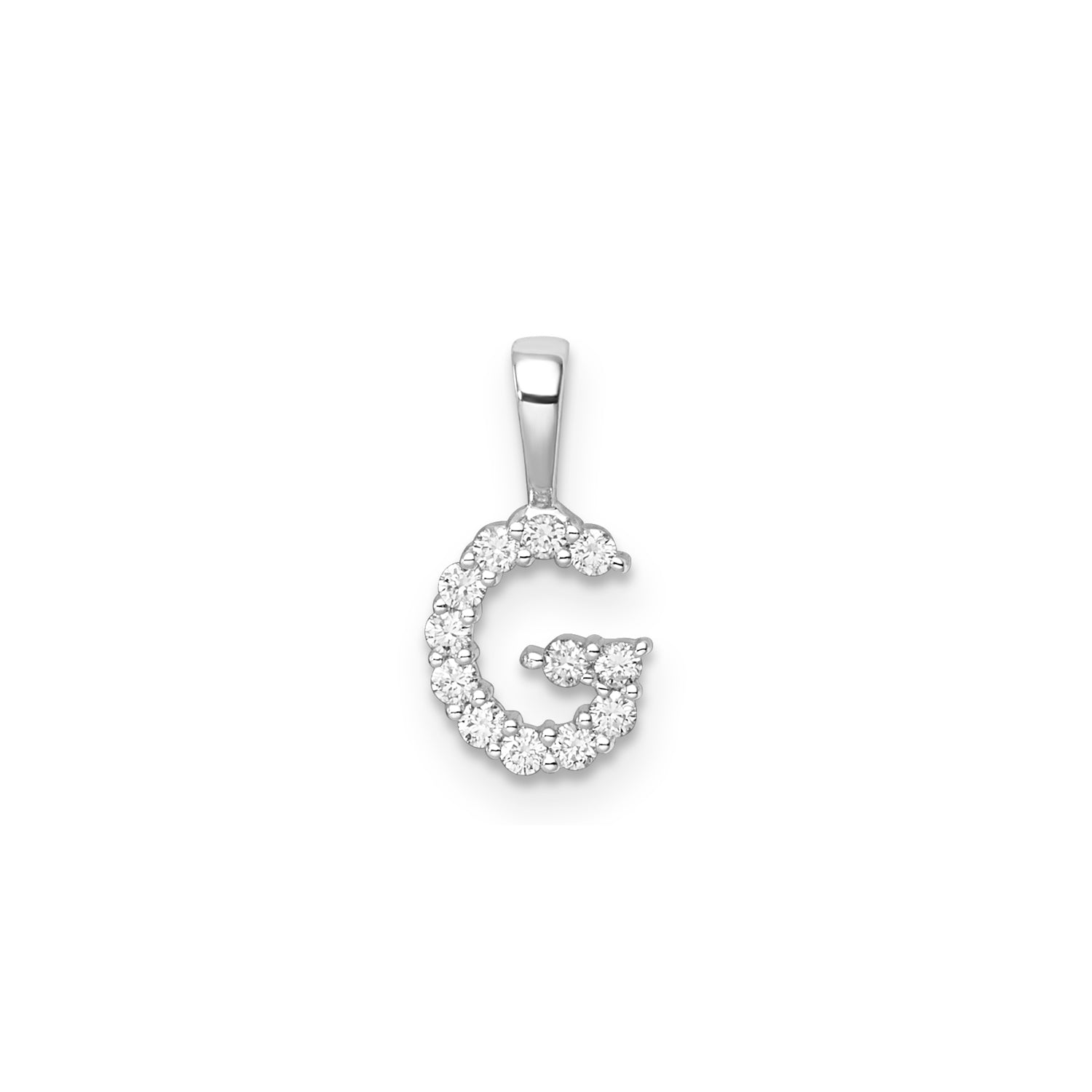 Initial Lab Grown Diamond Pendant in 9K Gold — G, 9kt WG