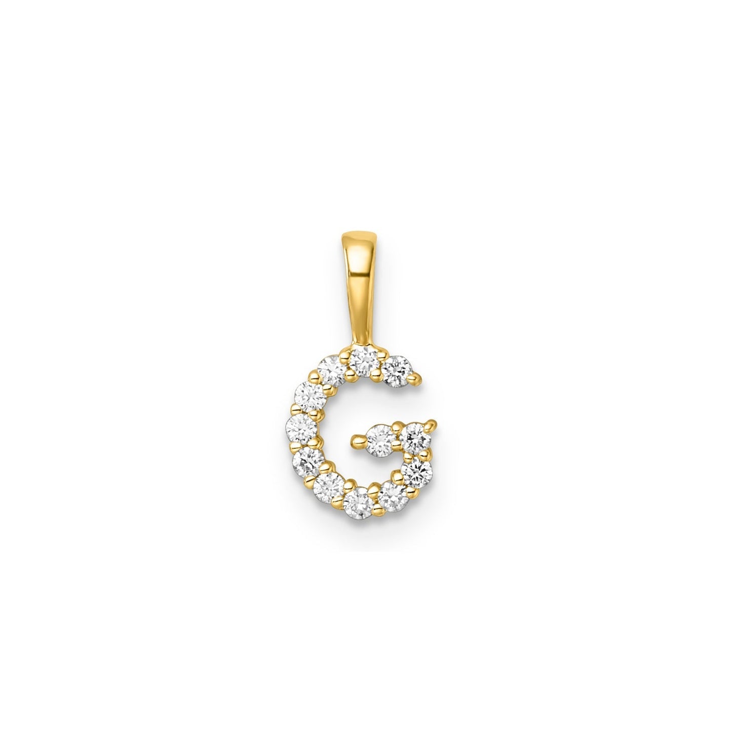 Initial Lab Grown Diamond Pendant in 9K Gold — G, 9kt YG