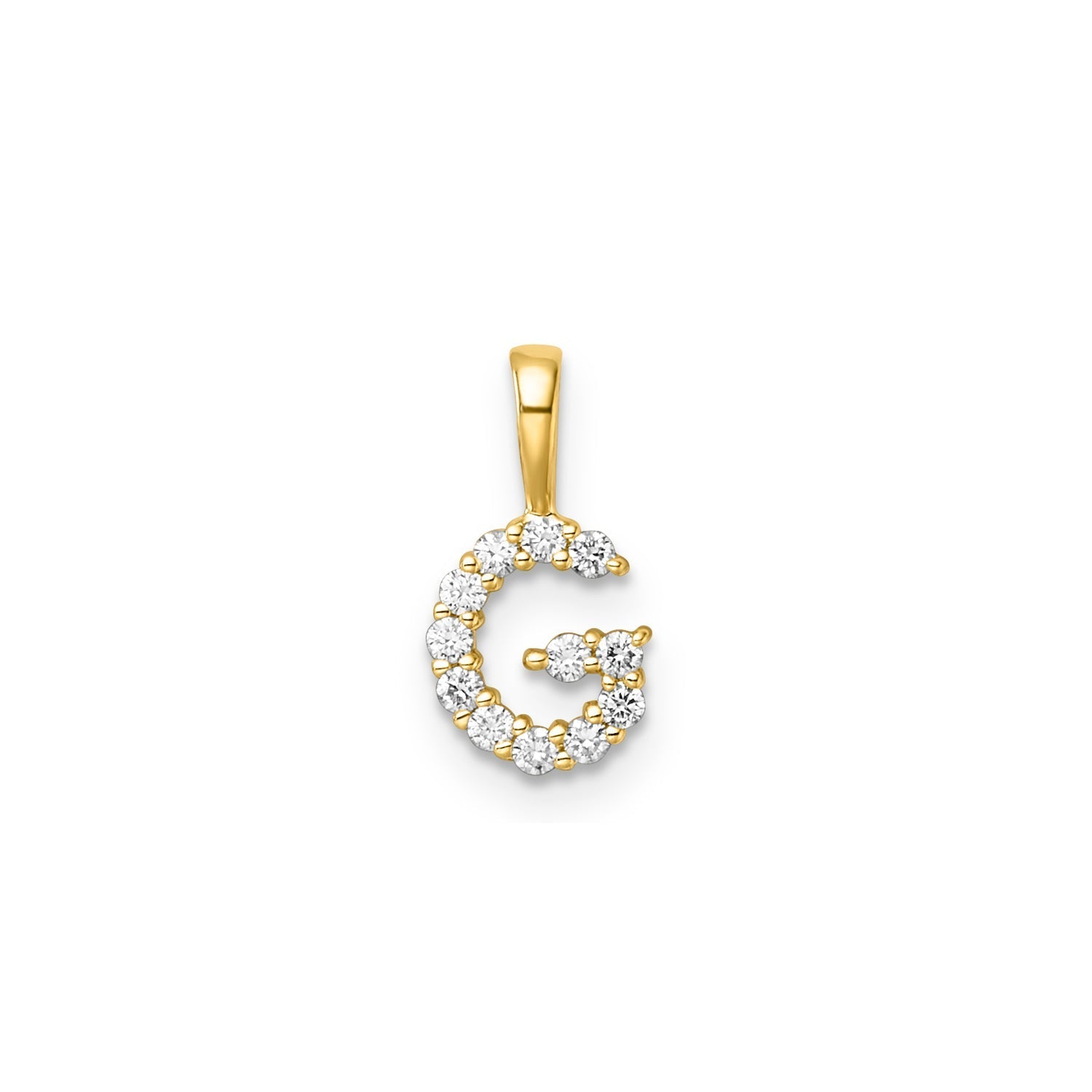 Initial Lab Grown Diamond Pendant in 9K Gold — G, 9kt YG