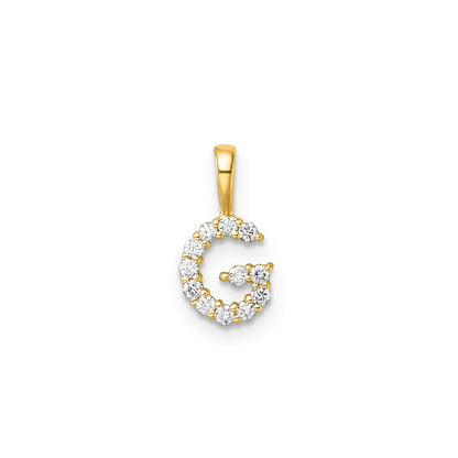 Initial Lab Grown Diamond Pendant in 9K Gold — G, 9kt YG